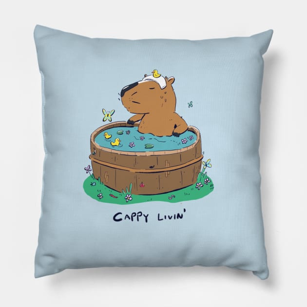 Cute Capybara Pillow by YipeeKaiYay