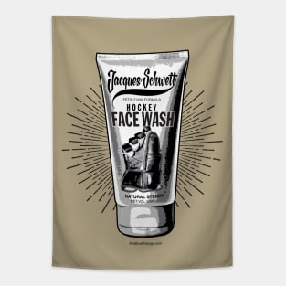 Jacques Schwett Hockey Face Wash - funny hockey fan Tapestry