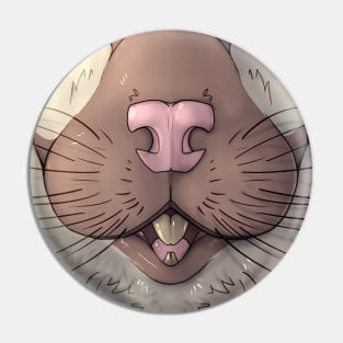 Chestnut-Blazed White Rat Mask Pin