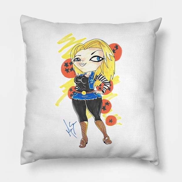 Android 18 THICK Pillow by Geeky Gimmicks