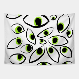 Eyes (black and green) Tapestry