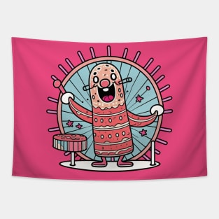 Dancing salami boy Tapestry