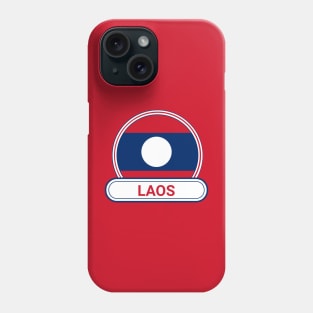 Laos Country Badge - Laos Flag Phone Case