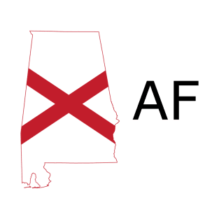 Alabama Flag State Outline AF (black) T-Shirt