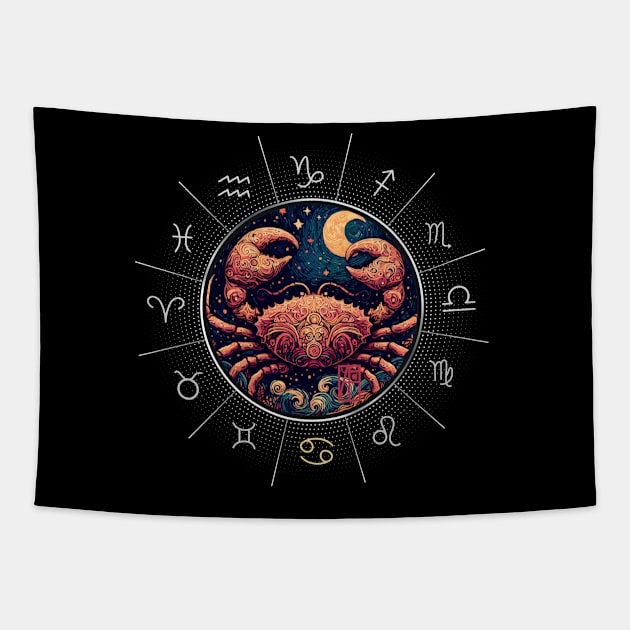 ZODIAC Cancer - Astrological CANCER - CANCER - ZODIAC sign - Van Gogh style - 11 Tapestry by ArtProjectShop