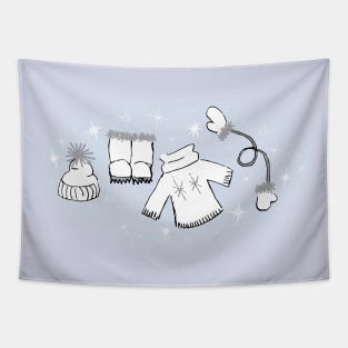 Winter weather snow lover cartoon illustration Tapestry