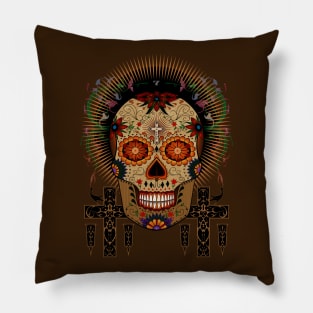 Day of the Dead Sugar Skull Pillow