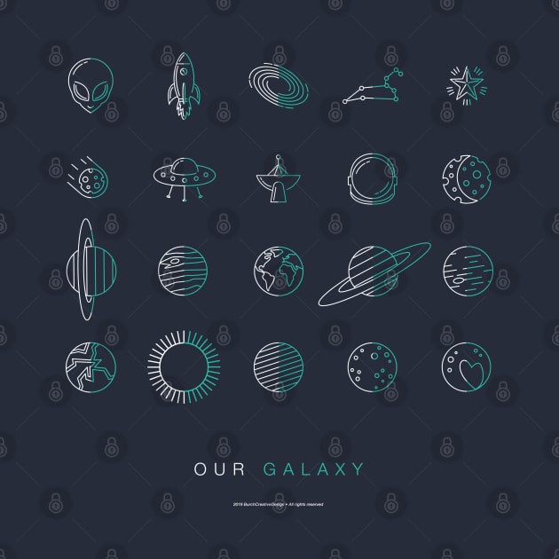 'Our Galaxy' Space Symbols Icons by BurchCreativeDesign