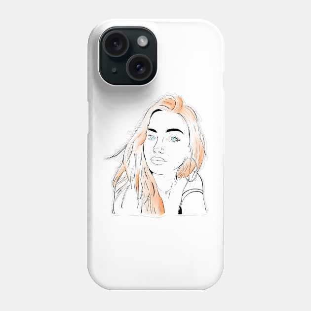 Beautiful girl looking at you - Redhead White Phone Case by Uwaki