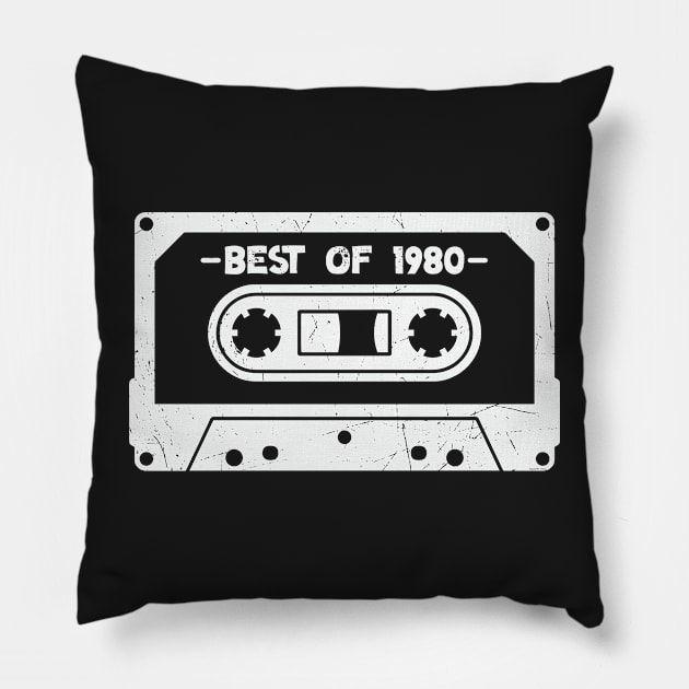 Best of 1980 Retro Cassette Tape 1980 Birthday Pillow by SLAG_Creative