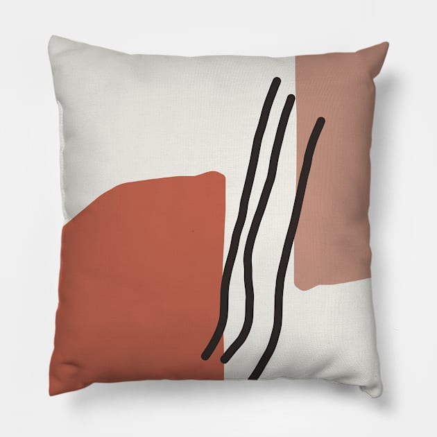 Earth Tones and Shapes Pillow by NJORDUR