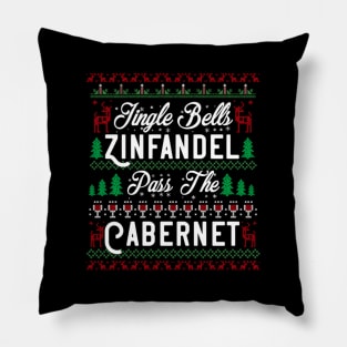 Jingle Bells Zinfandel Pass The Cabernet Ugly Wine Pillow