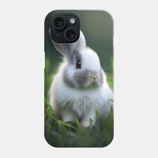 Cute Rabbit  On The Geen Grass Phone Case