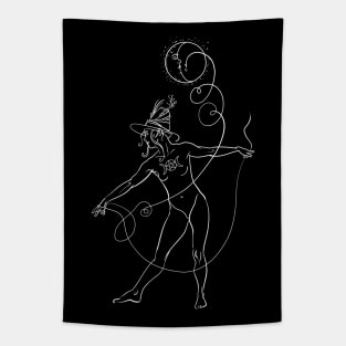 Triple Moon Goddess, Nude art, Symbolism Tapestry