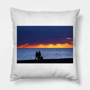 Brighton Beach - Watching the sunset. Pillow