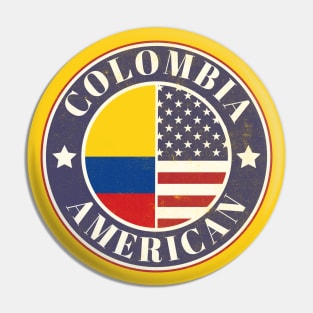 Proud Colombian-American Badge - Colombia Flag Pin