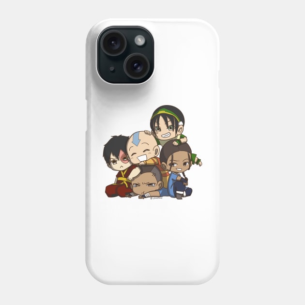 Avatar the Last Airbender Chibi Gaang Sticker Phone Case by jacqstoned