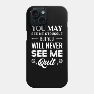 Motivational sport quote simple font Black & White Inspirational design Phone Case