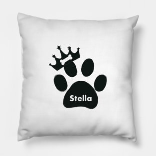 Stella name made of hand drawn paw prints Pillow