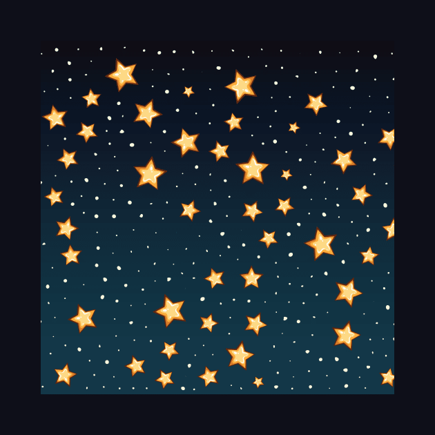 Navy Blue Celestial Starry Night Sky by Printable Pretty