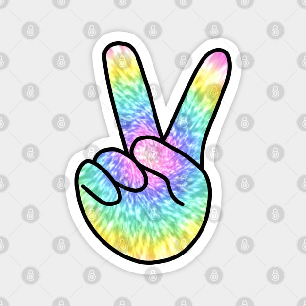 V Sign Tie Dye Magnet by DiegoCarvalho