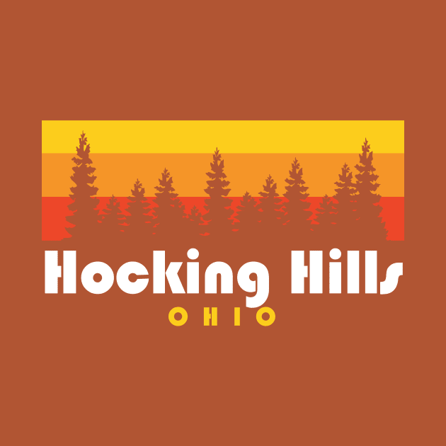Hocking Hills State Park Ohio Trees Retro by PodDesignShop