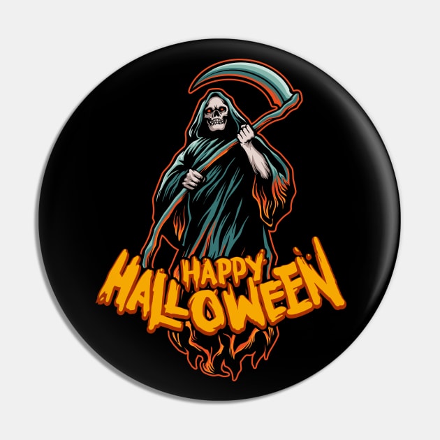 Scary Grim Reaper // Happy Halloween Pin by SLAG_Creative