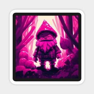 Quirky Magenta Gnome Magnet