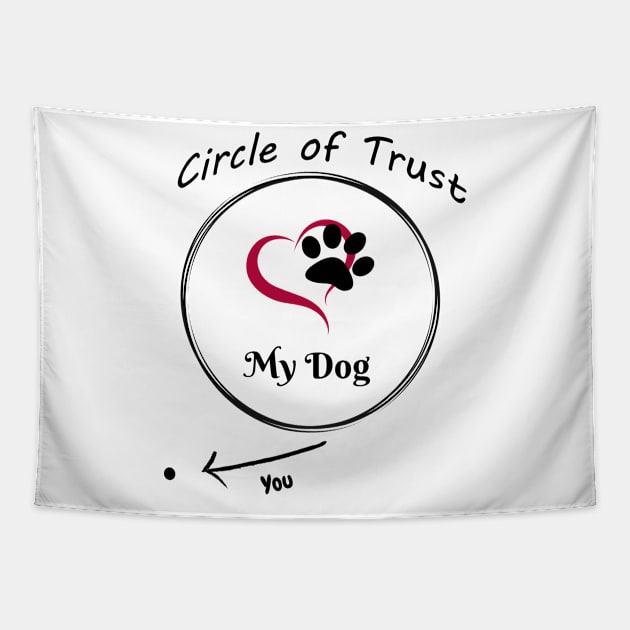 Circle of Trust - My Dog fun design Tapestry by KicksNgigglesprints