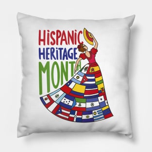 Latin Flags National Hispanic Heritage Month Pillow