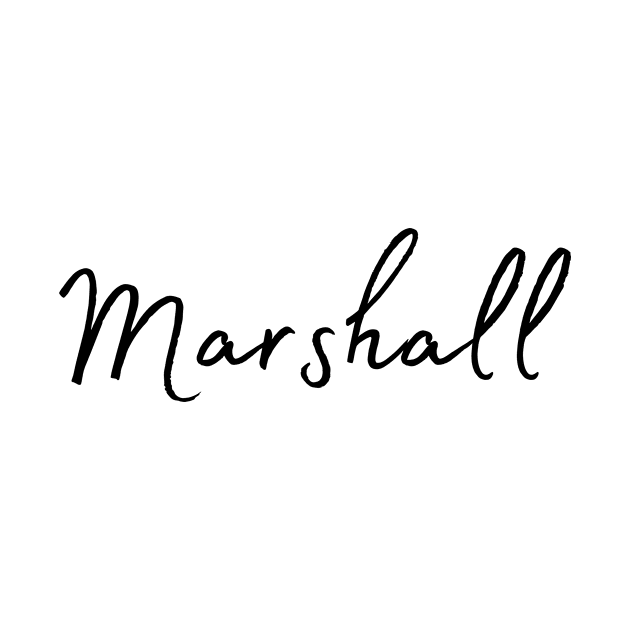 Marshall Name Calligraphy by Word Minimalism