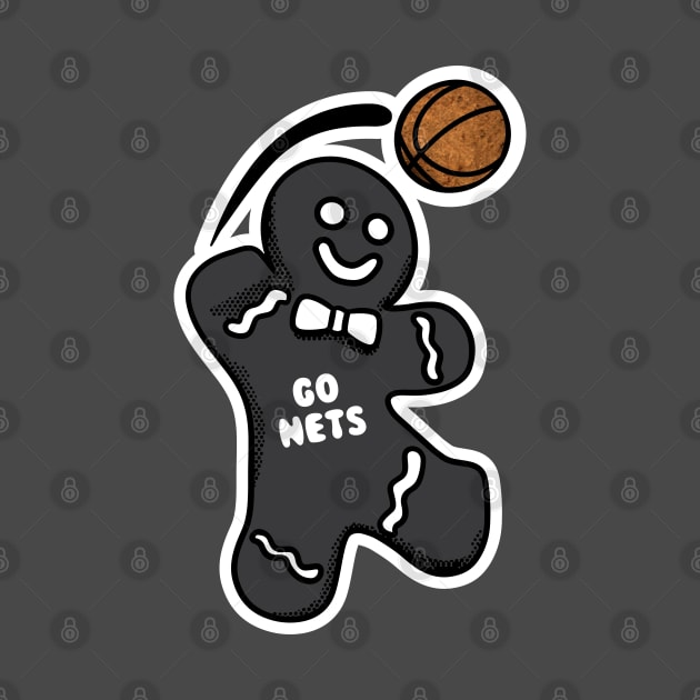 Brooklyn Nets Gingerbread Man by Rad Love