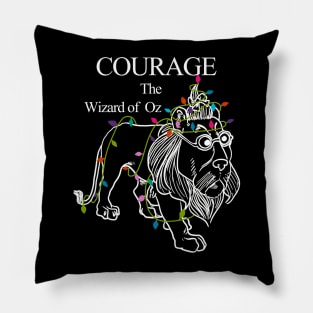 The Wizard of Oz Cowardly King Lion Courage Merry Christmas Pillow