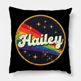 Hailey // Rainbow In Space Vintage Grunge-Style Pillow