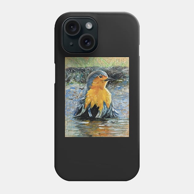 Washed Clean - Robin taking a bath Phone Case by SkyeElizabeth