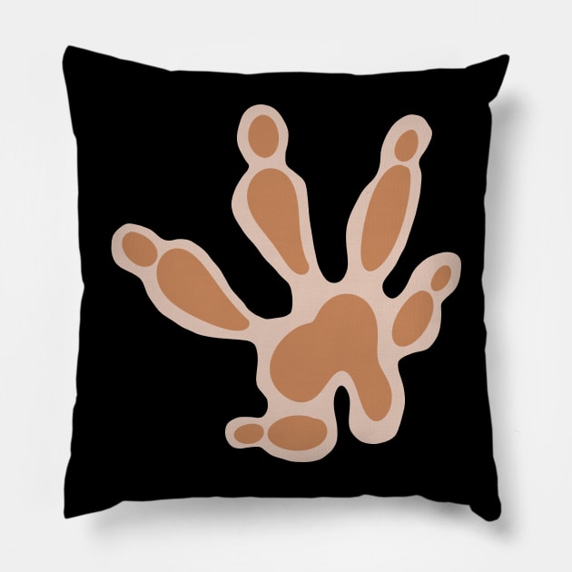 Brown rat/mouse paw print Pillow by loulou-artifex