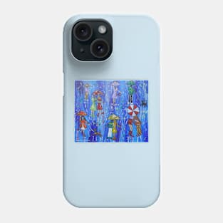 Colourful Umbrellas in a blue Sky Phone Case