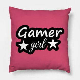 Gamer Girl black and white Design for Girls and Gamers Pillow