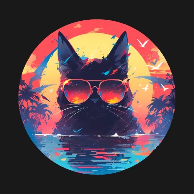 Cat in sunglasses, summer by NemfisArt