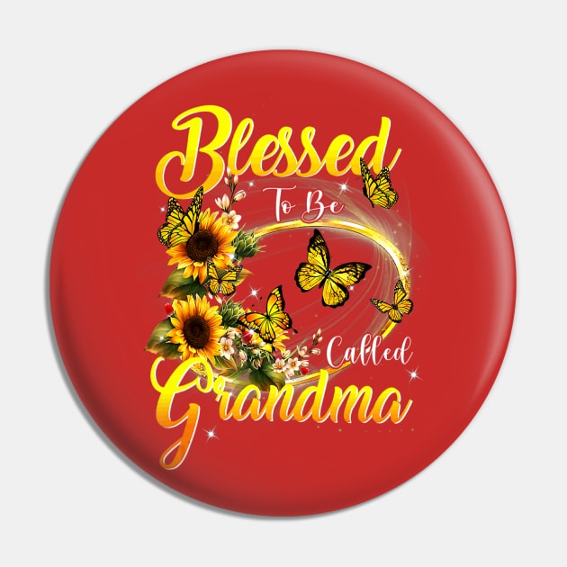 Blessed to be called Grandma Sunflower Lovers Pin by Foshaylavona.Artwork