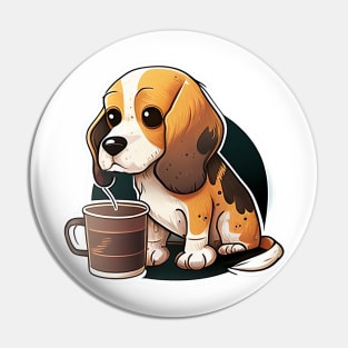 cute beagle coffee lover Pin