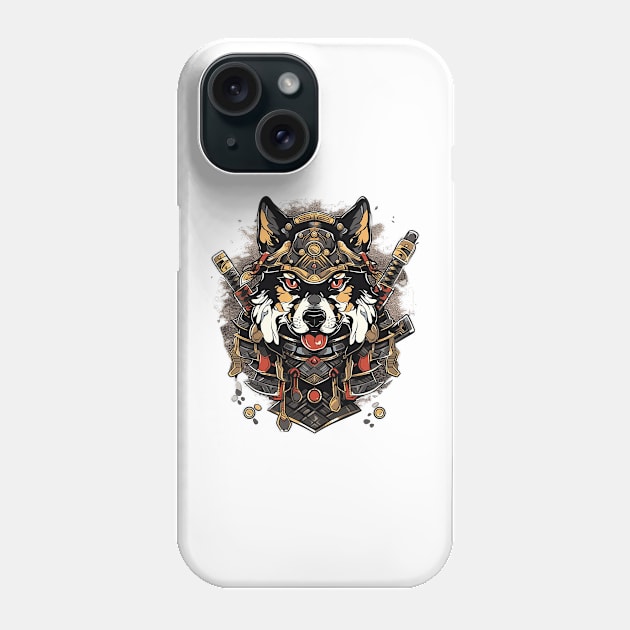 samurai dog Phone Case by fancy ghost