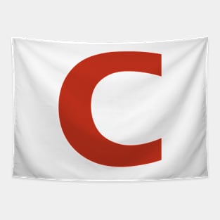 Letter c in Red Text Minimal Typography Tapestry