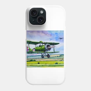 Abstract Biplane Watercolor Phone Case