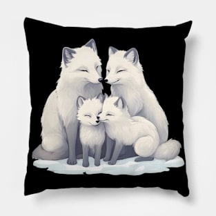 Fox Mum Dad & Cubs Pillow