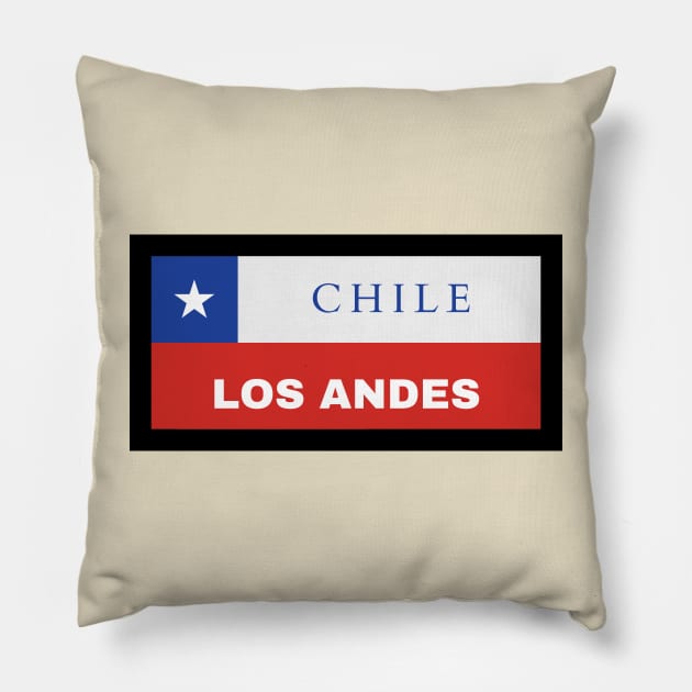 Los Andes City in Chilean Flag Pillow by aybe7elf