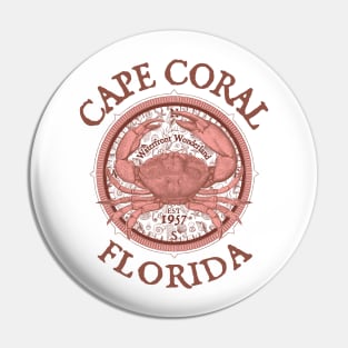 Cape Coral, Florida, with Stone Crab on Windrose Pin