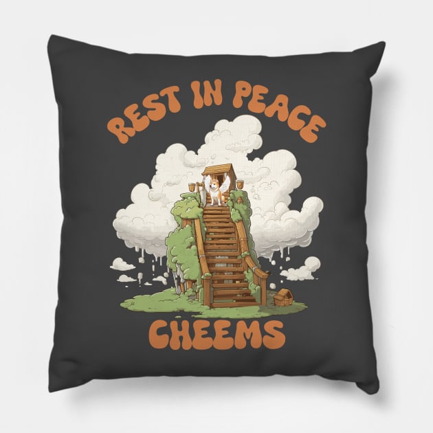 RIP Cheems Pillow by Yopi