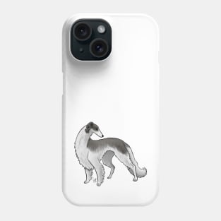 Dog - Borzoi - Black and White Phone Case