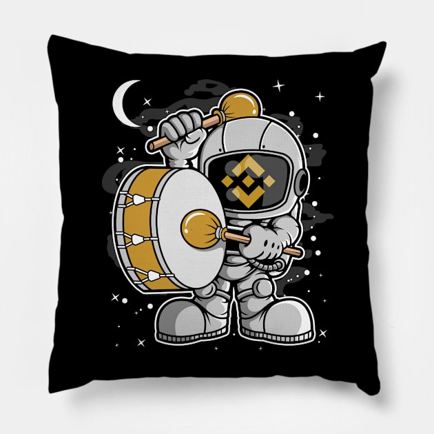 Astronaut Drummer Binance BNB Coin To The Moon Crypto Token Cryptocurrency Blockchain Wallet Birthday Gift For Men Women Kids Pillow by Thingking About